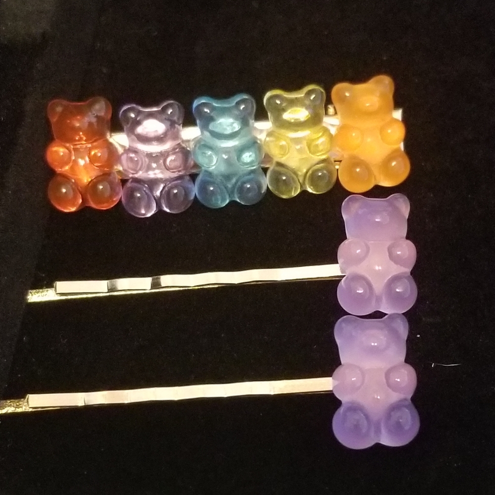 Gummy Bear Hair Assesories Clips 3 pc Set New - Picture 9 of 9